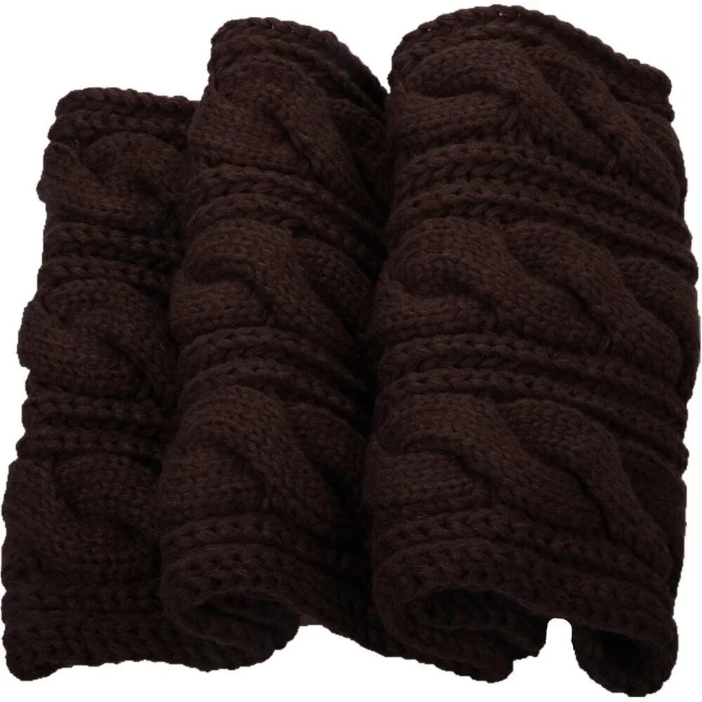 Women's Twist Dark Chocolate Thick Ribbed Knit Winter Infinity Circle Loop Scarf